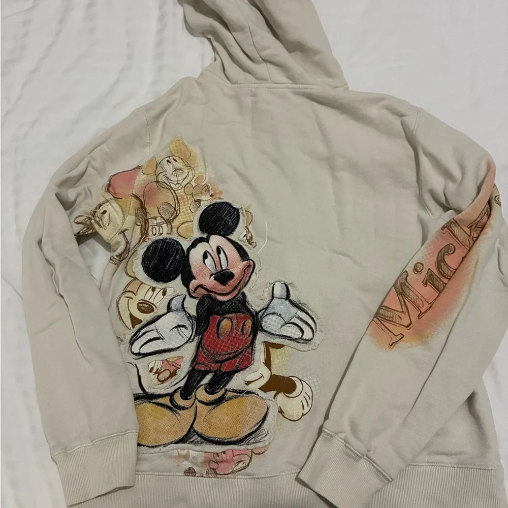 Disney Cream Hoodie with Mickey Mouse Design - Picture 6 of 6